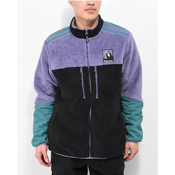 Paterson Summit Blue Tech Fleece Colorblock Jacket Size Large - Picture 1 of 6